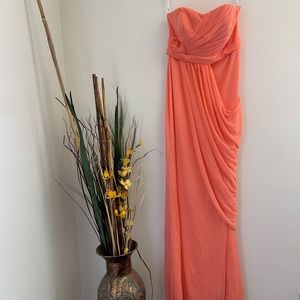 David’s Bridal Coral Bridesmaid Dress